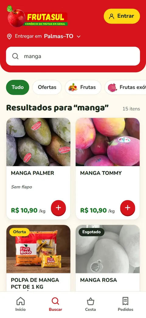 Busca por manga no app